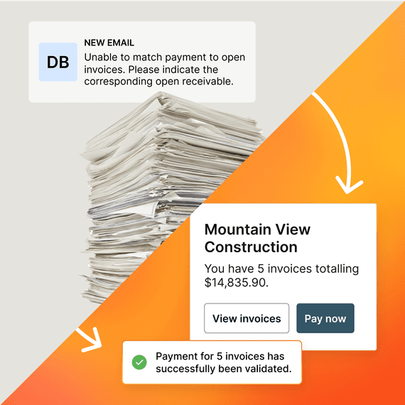 Cash application match payments