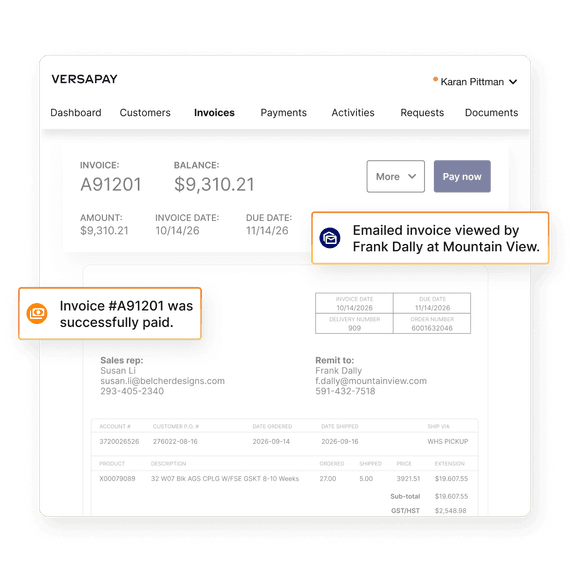 Digital invoicing and customer portal hero