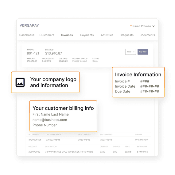 Digital invoicing customize branding