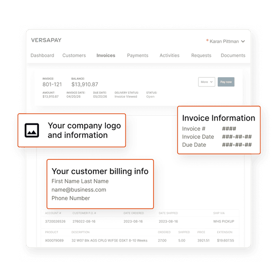 Digital invoicing customize branding