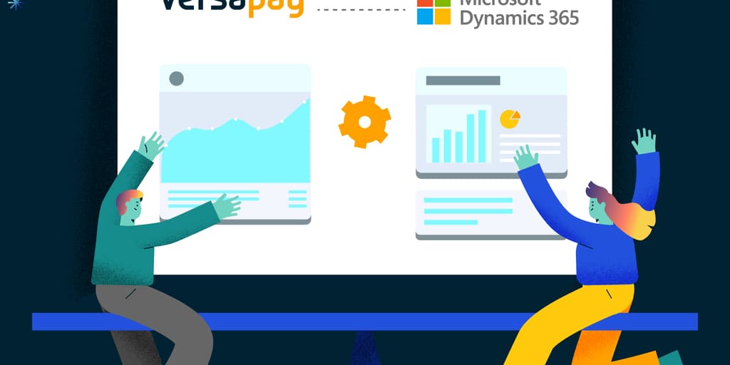 Browser illustration depicting Versapay's integration with Microsoft Dynamics