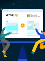 Browser illustration depicting Versapay's integration with Microsoft Dynamics