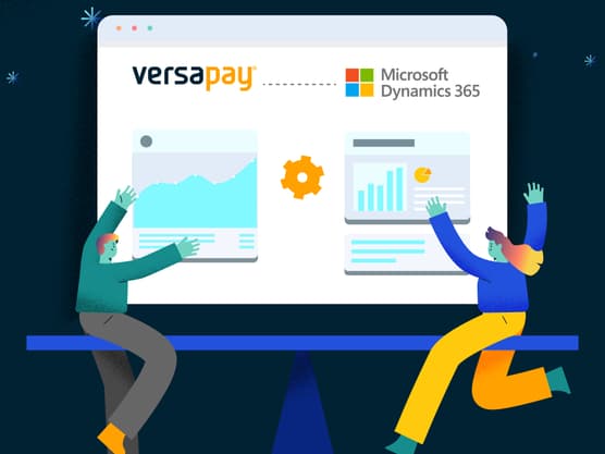 Browser illustration depicting Versapay's integration with Microsoft Dynamics