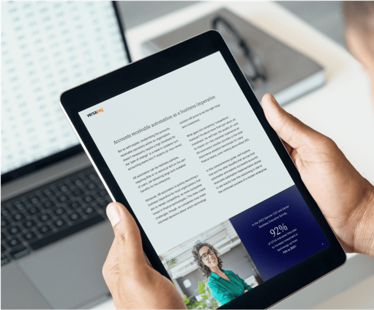 Preview of The Essential Guide to Accounts Receivable Automation on a tablet