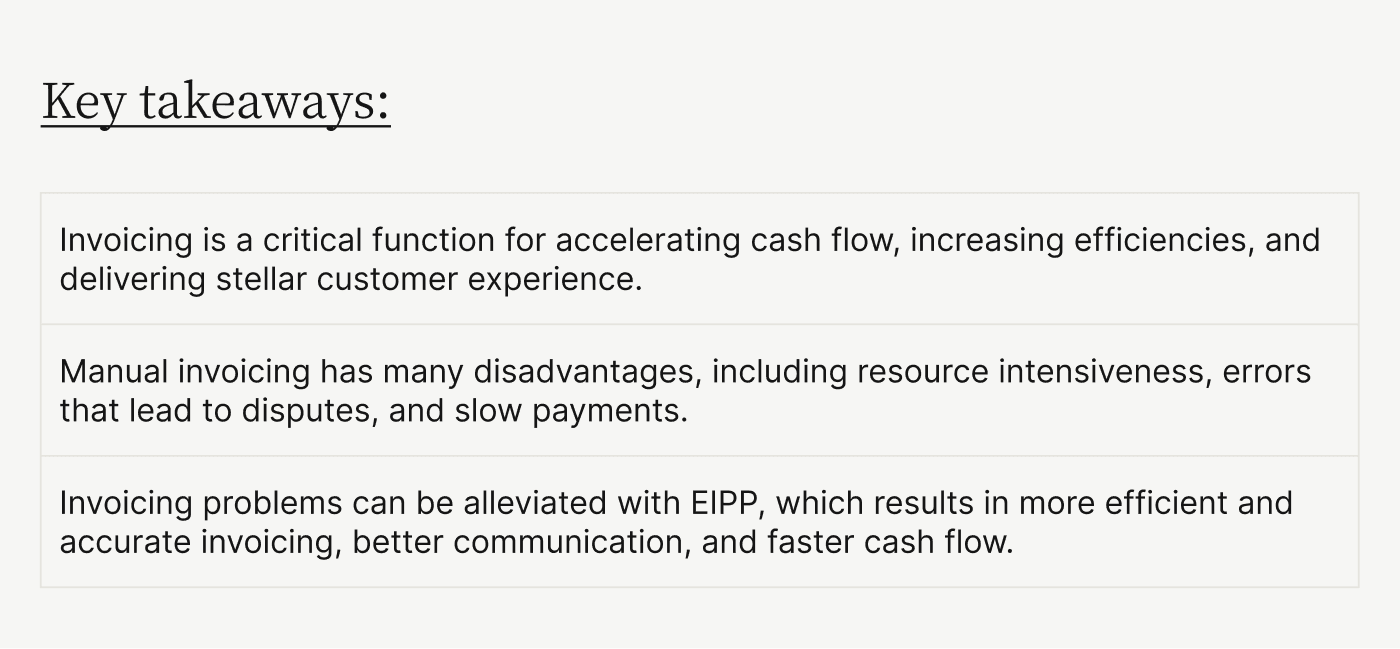 Key takeaways: why electronic invoices (EIPP) are best for your business