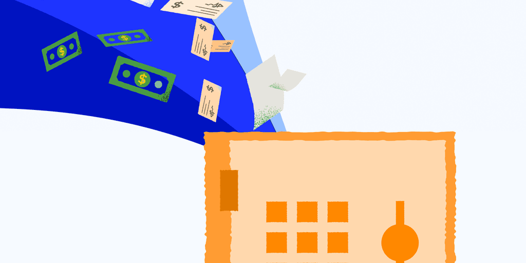 Check payments and cash coming out of a lockbox