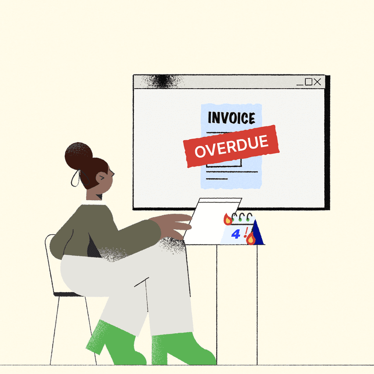 Payment reminder showing an overdue invoice
