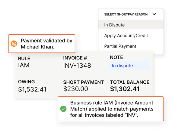 Resolve short pays