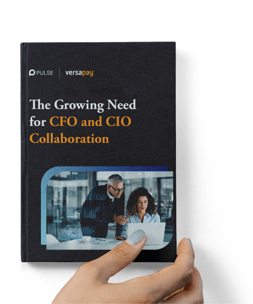 Hand holding The Growing Need for CFO and CIO Collaboration report