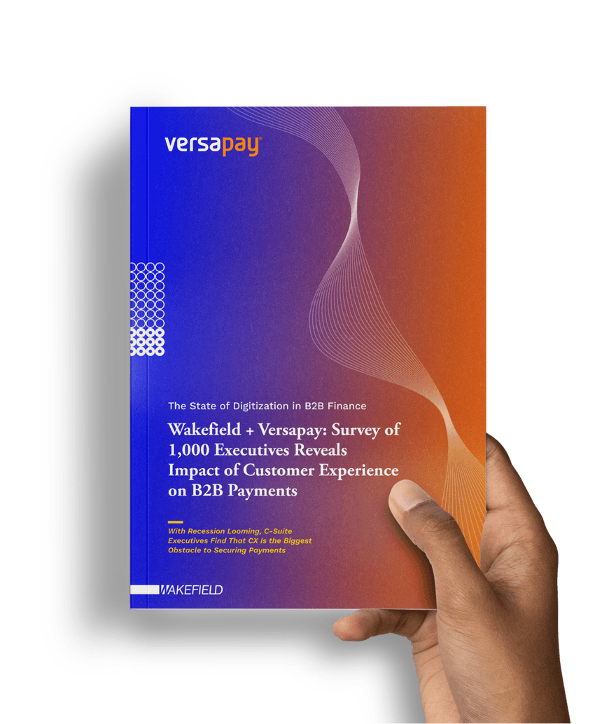 Hand holding The Impact of Customer Experience on B2B Payments report