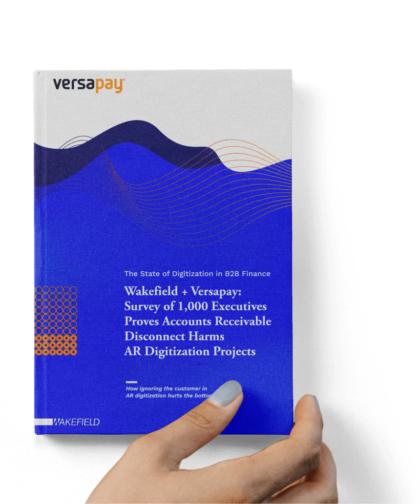 Hand holding The State of Digitization in B2B Finance report