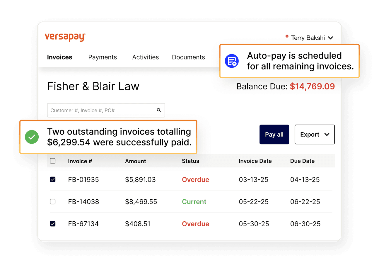Self service invoice payment