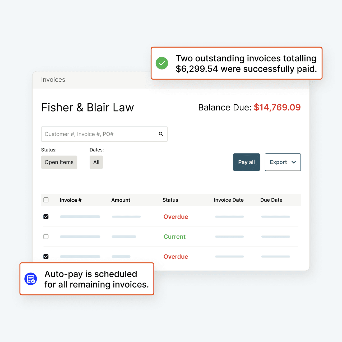 Self service invoice payment