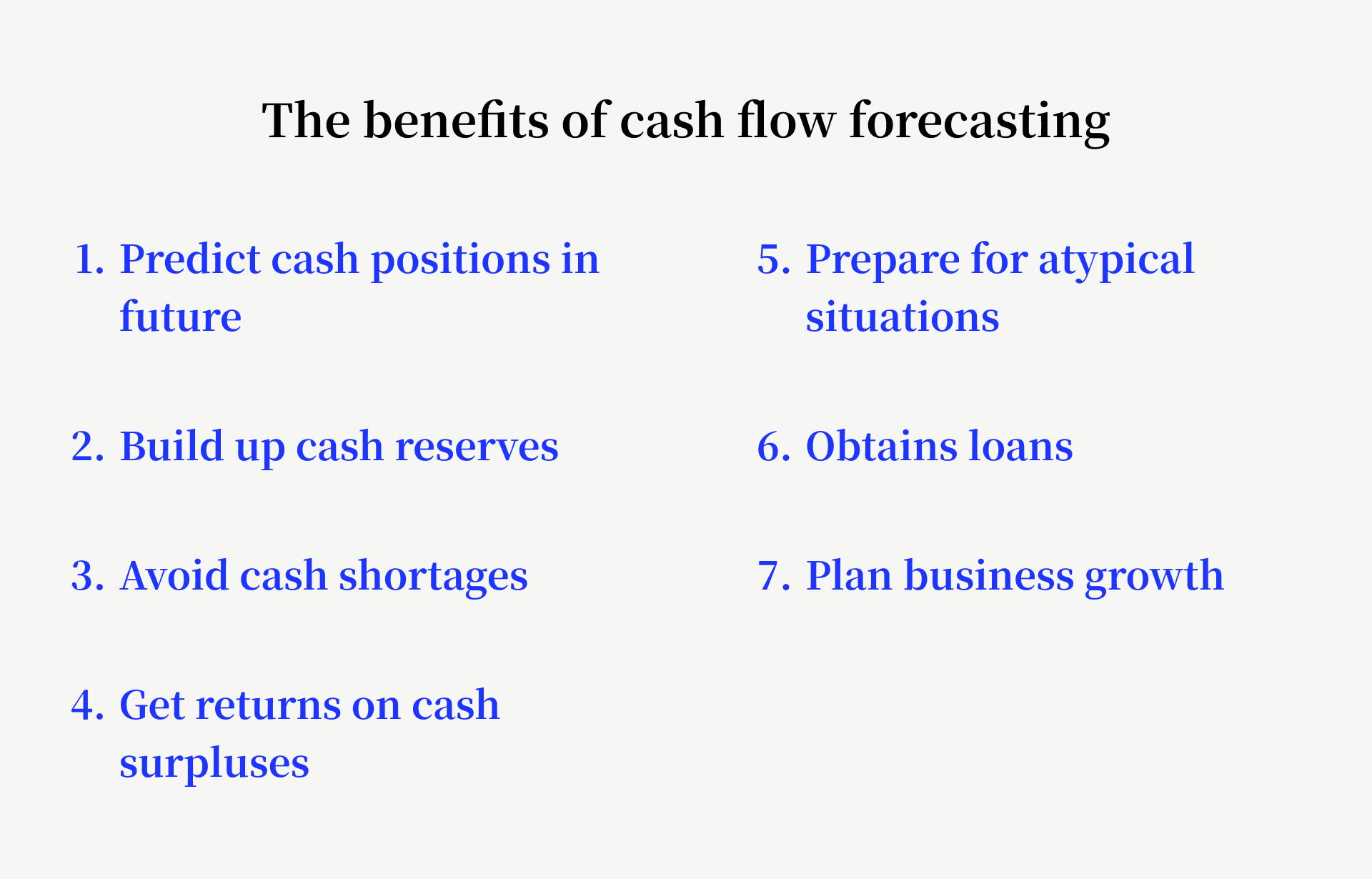 The benefits of cash flow forecasting