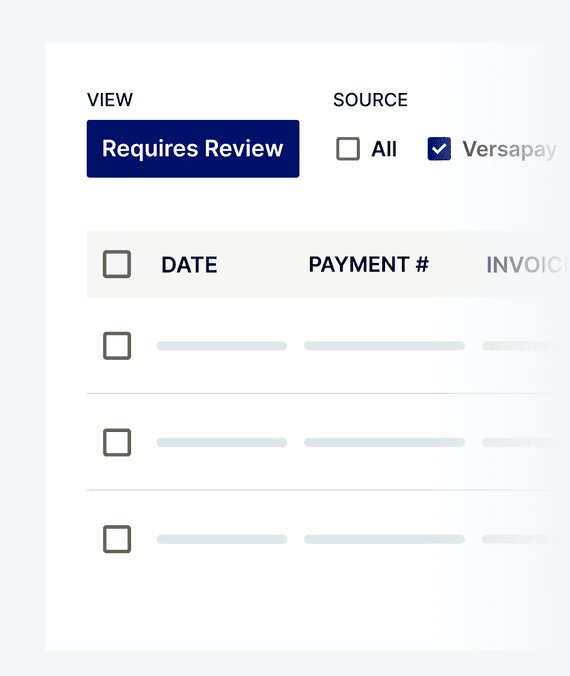 Uapplied payments