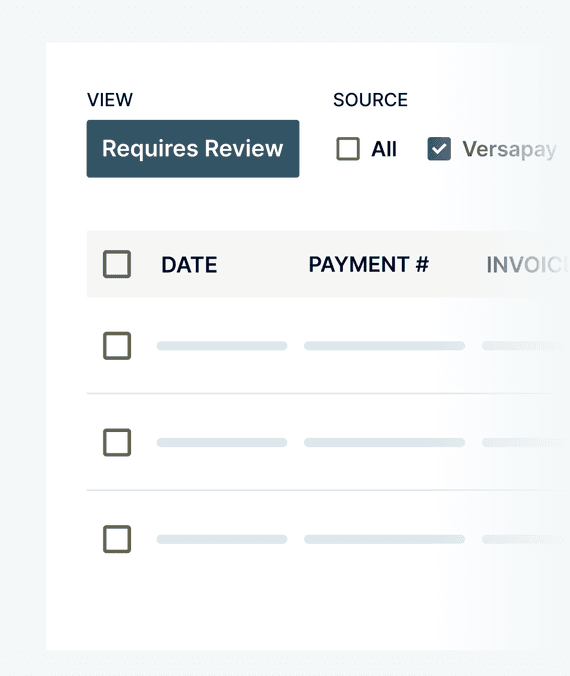 Uapplied payments