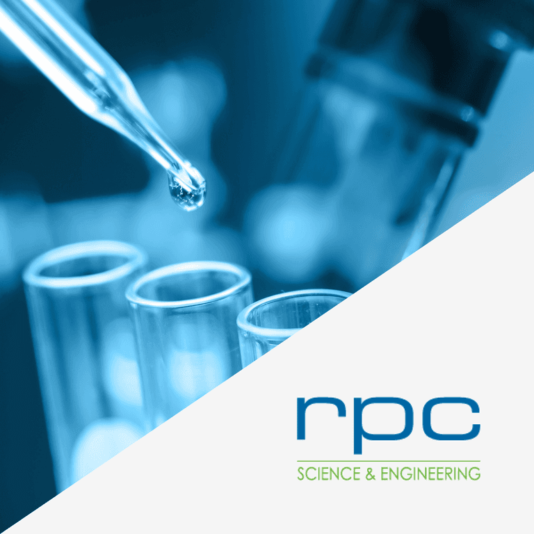 Research equipment alongside the RPC logo