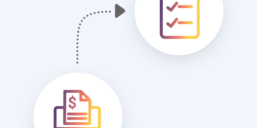Illustrated icons depicting a checklist and computer monitor