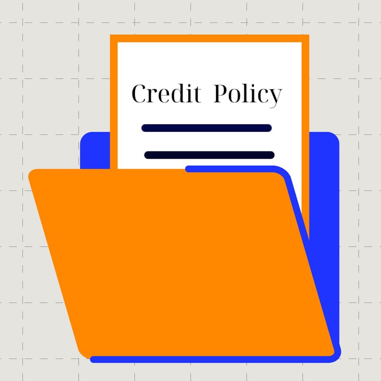 A credit policy tucked within a folder
