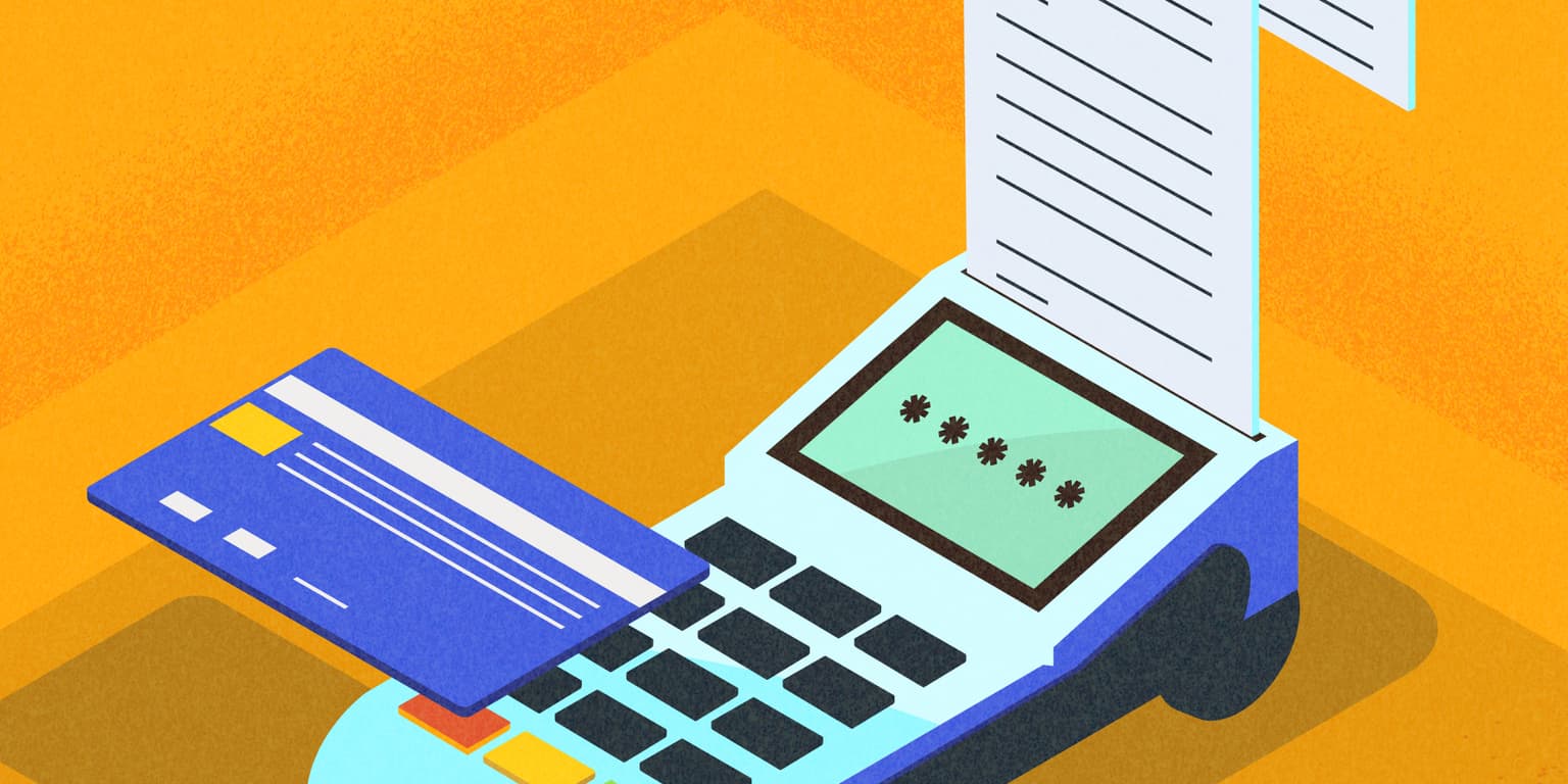 Credit card being used for a POS transaction