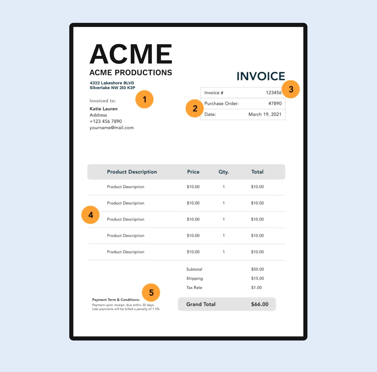 Invoice example