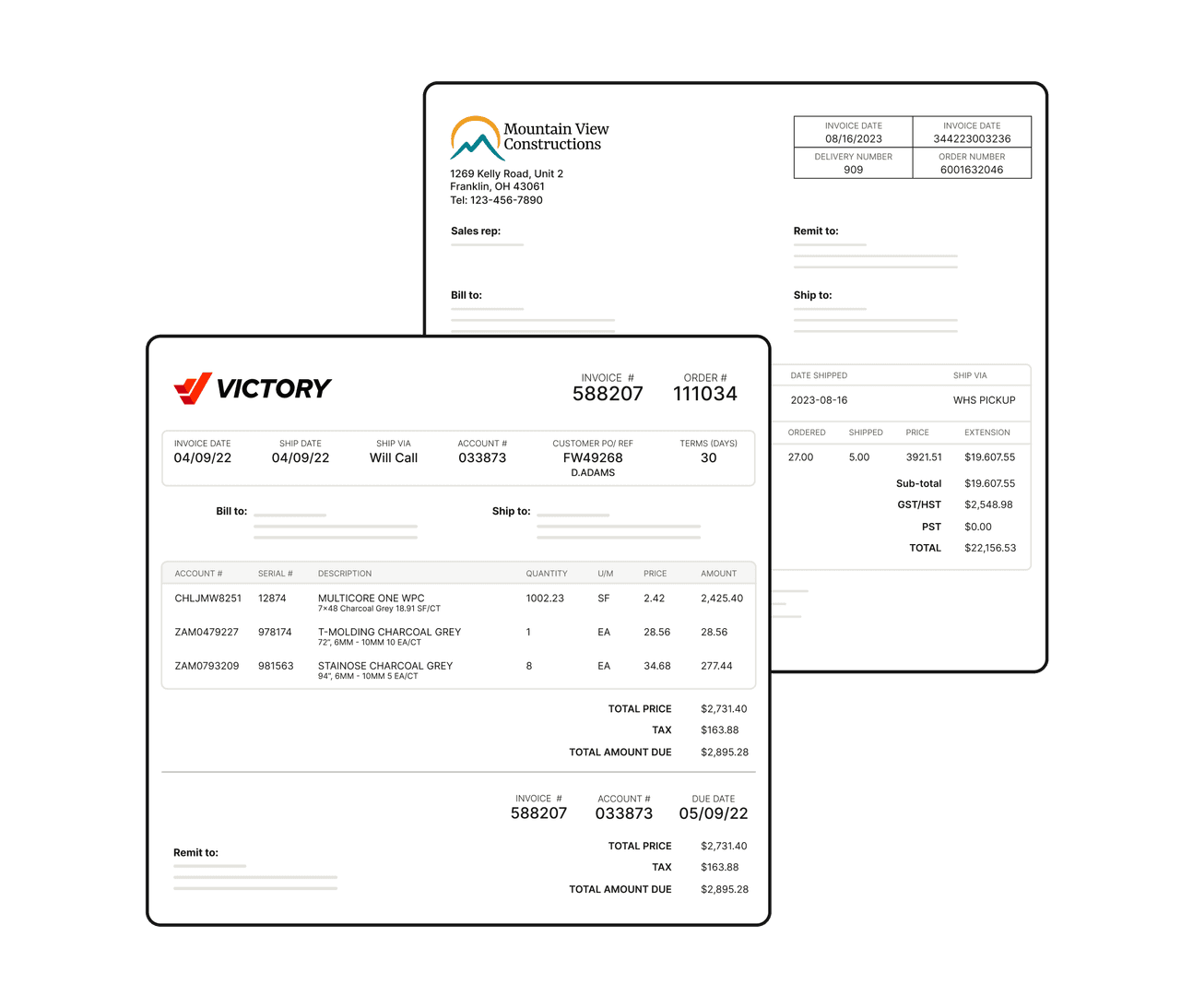 Concept personalized invoices
