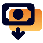 Icon payment arrow down gradient