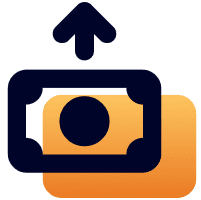 Icon payment arrow up gradient