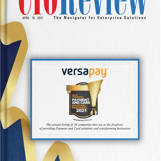 CIOReview report cover with badge highlighting Versapay's award