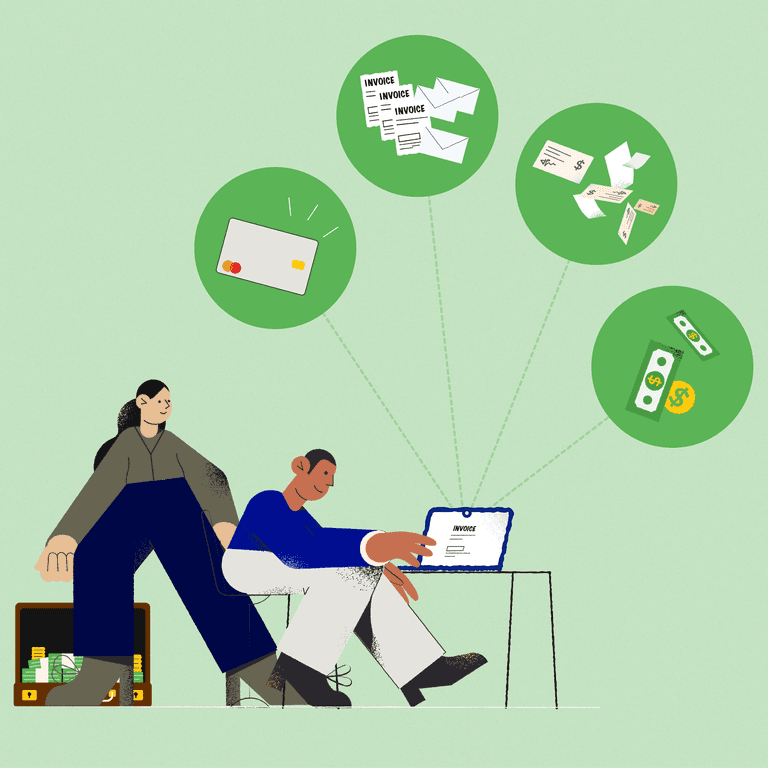 AR collections best practices: invoices, checks, payments float around two AR professionals