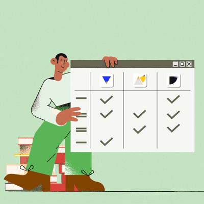 Person chooses the best accounts receivable software using a checklist