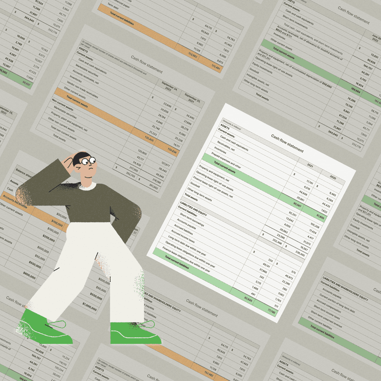 Person scratches their head while looking at a cash flow statement