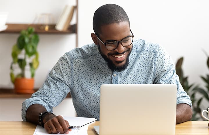 Man working on computer