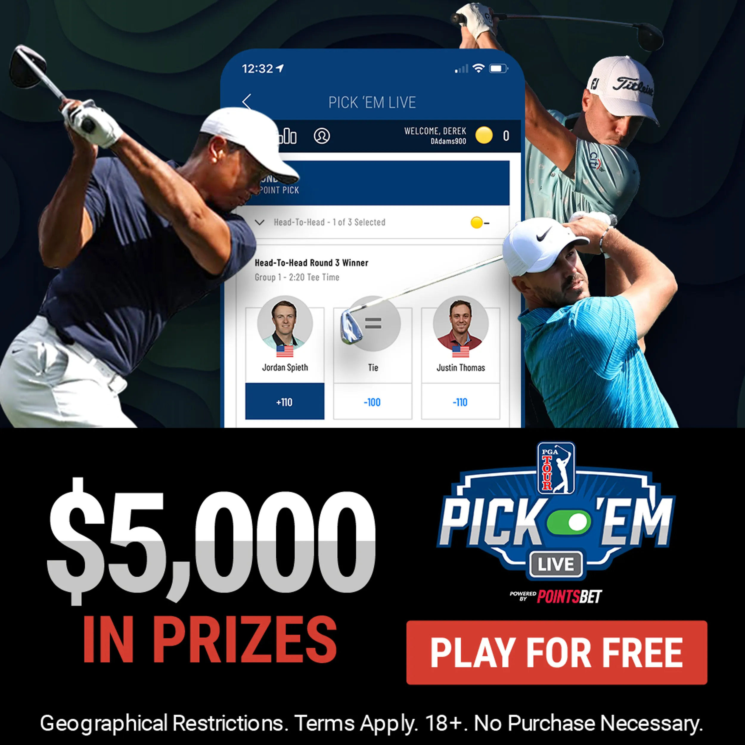 PGA Pickem 5000 FREE 1x1