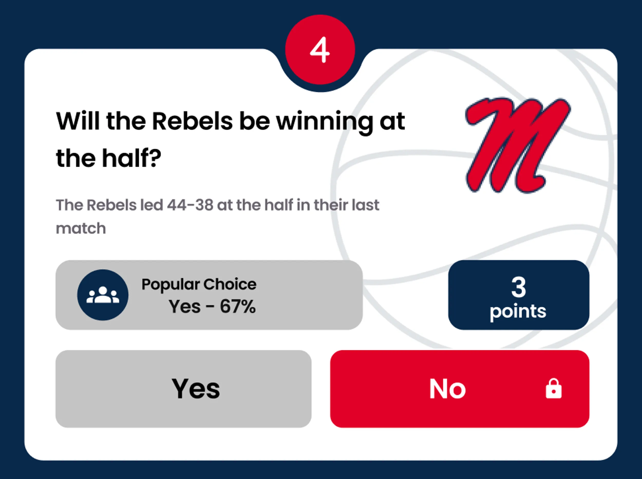 Rebels pickem question example pick