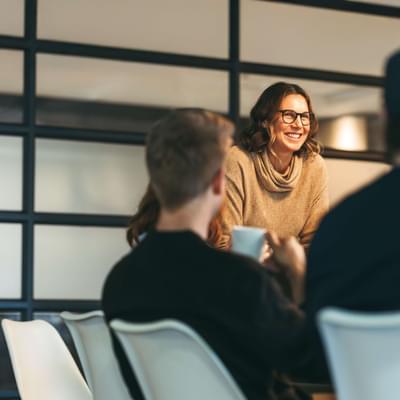 Team meeting in a meeting room