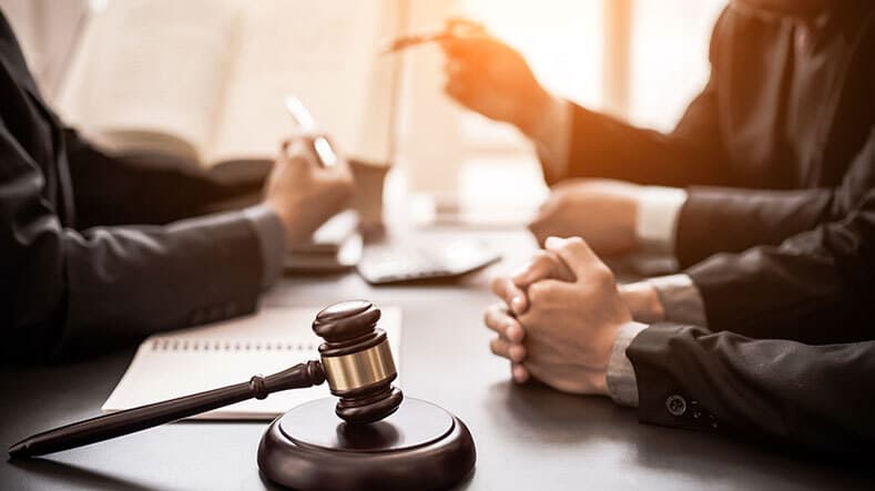 Gavel hammer in court