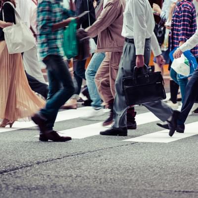 People walking to work
