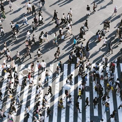 People crossing zebra crossing
