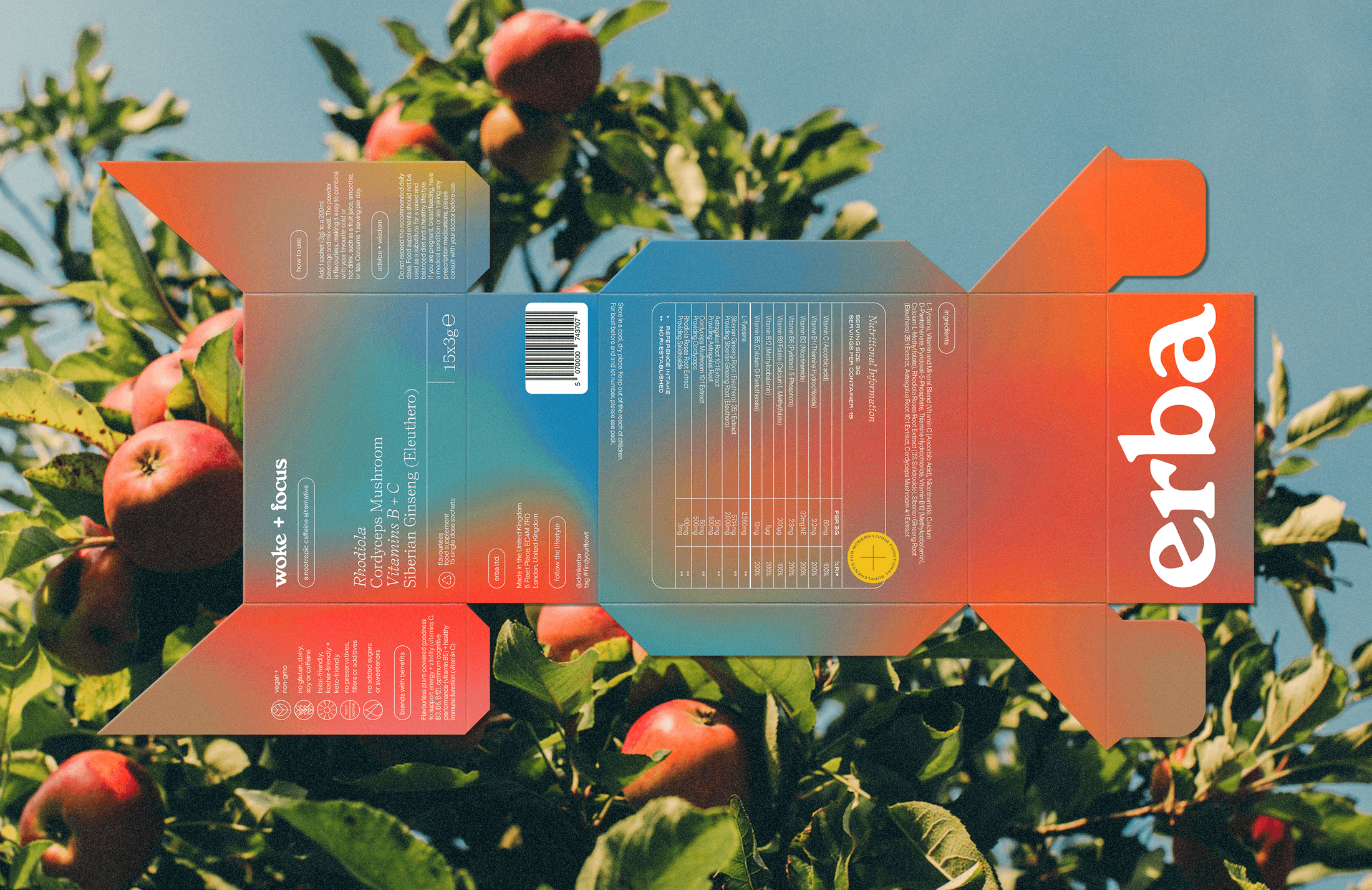 Erba Case Packaging Flatlay