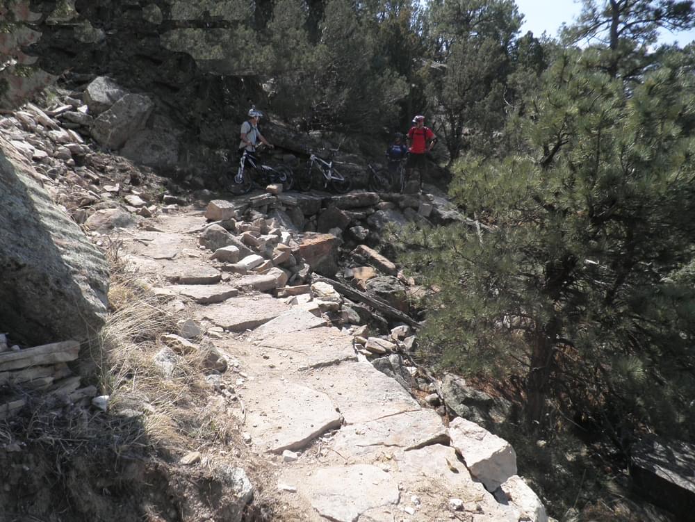 Rock work on Narrows Bluffs Trail