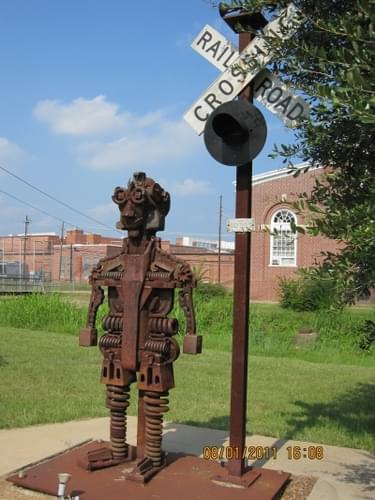 The Iron Man Sculpture by local artist Chuck Moore