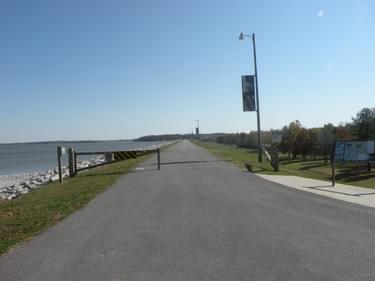 A view of the Main Dam section of the Carlyle Lake Multi-Use Trail