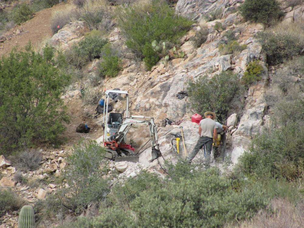 Trail building machines were an essential part of the construction process