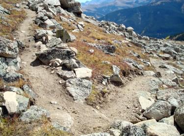 Improved sustainable trail on Mount Yale