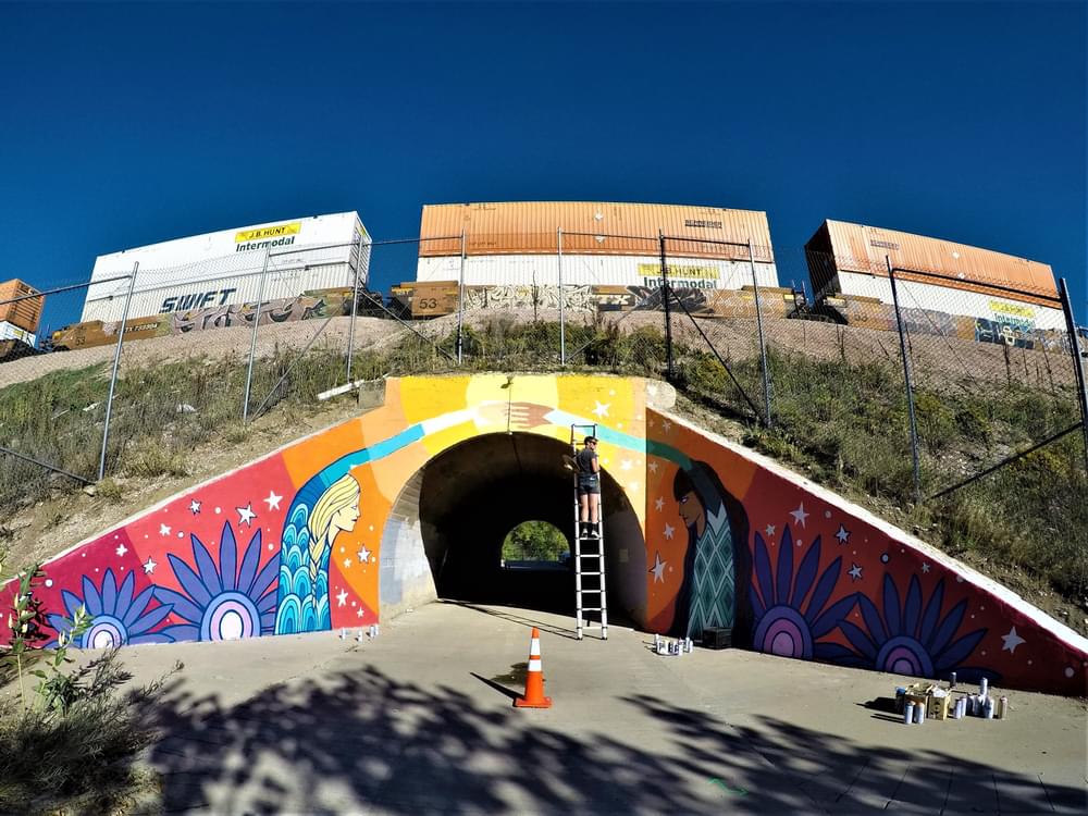 “Good Vibrations” mural on Big Dry Creek National Recreation Trail in Westminster, Colorado
