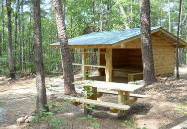 Completed shelter along the Ouachita Trail