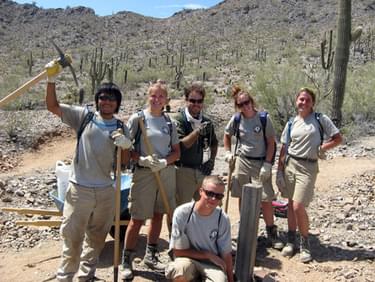 Youth crew working on an Arizona trail project; Photo by Kathleen Fitzpatrick, CVL Hike Club