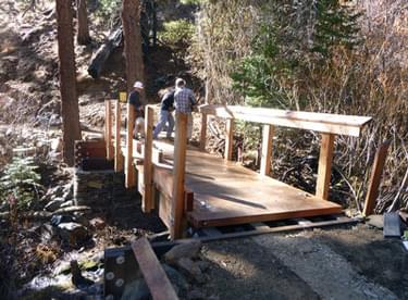 The bridge nearing completion