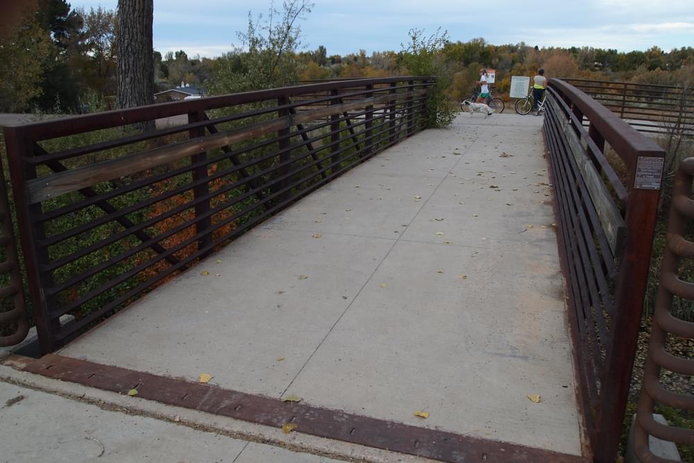 Concrete deck bridge on the Highline Canal Trail in Greenwood Village, Colorado